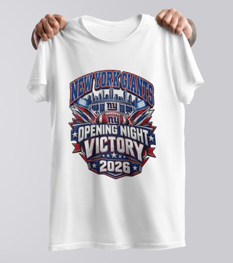 New York Giants 2026 Opening Night Victory Stadium Celebration T-Shirt