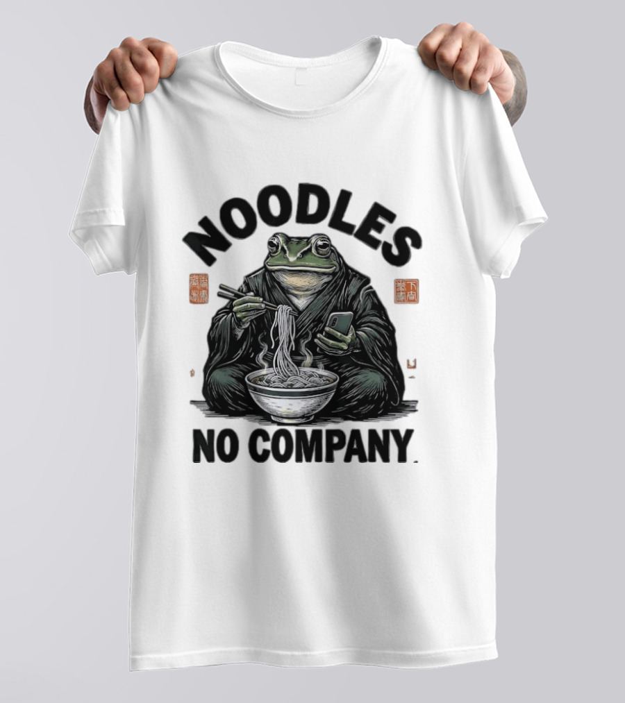Noodles No Company Frog Eating Ramen Japanese T-Shirt