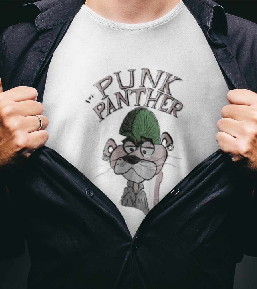 Punk Panther Green Mohawk Pink Panther T-Shirt