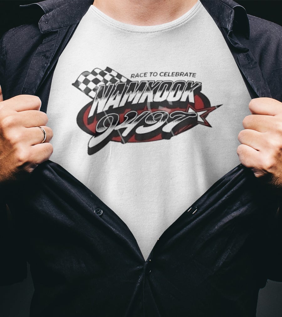 Race To Celebrate Namkook 9497 K Pop BTS Checkered Flag Star T-Shirt