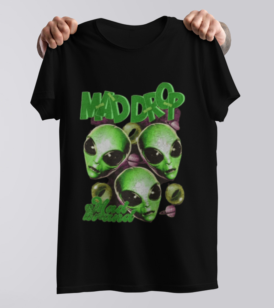 Mad Drop Aliens Space Planets Mad Brand T-Shirt