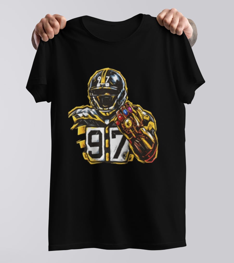 Cameron Heyward 97 Pittsburgh Steelers Infinity Gauntlet Marvel Football T-Shirt