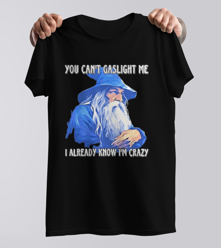You Can't Gaslight Me I Already Know I'm Crazy Wizard Robe And Hat T-Shirt