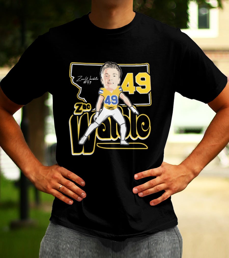 Zac Waible 49 Montana State Bobcats Football Caricature T-Shirt