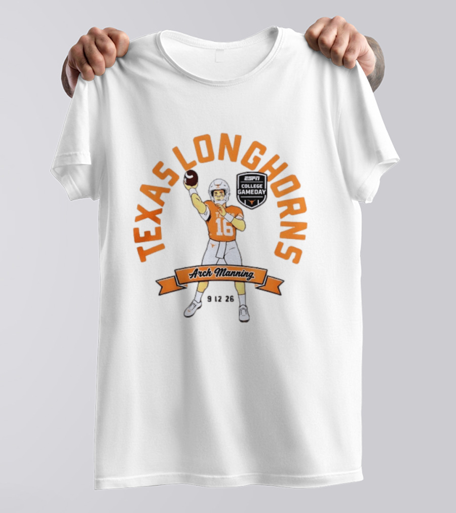 Arch Manning Texas Longhorns ESPN College Gameday 9 12 26 T-Shirt