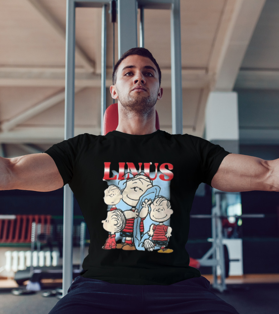 Peanuts Linus Holding Blue Blanket Bootleg Sparkle 2020 Collage T-Shirt