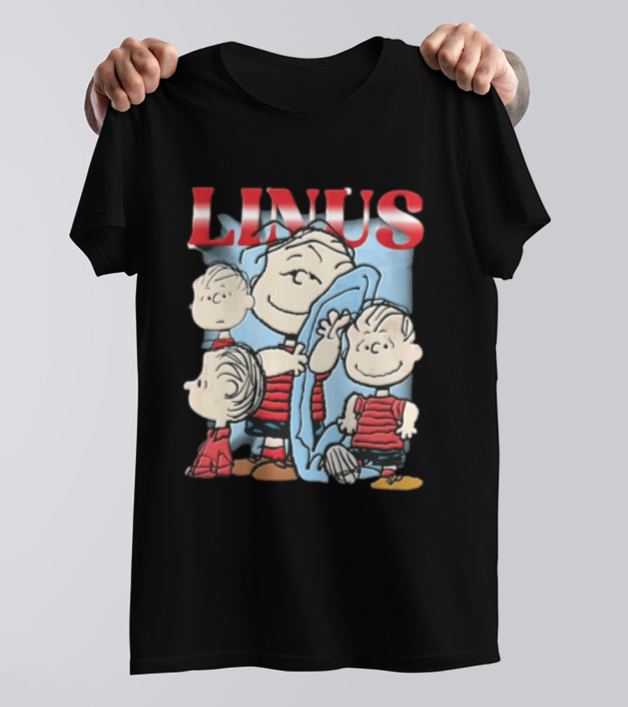 Peanuts Linus Holding Blue Blanket Bootleg Sparkle 2020 Collage T-Shirt