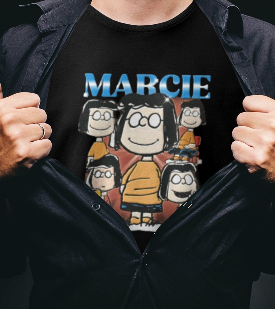 Peanuts Marcie Sparkle Cartoon Collage Bootleg T-Shirt