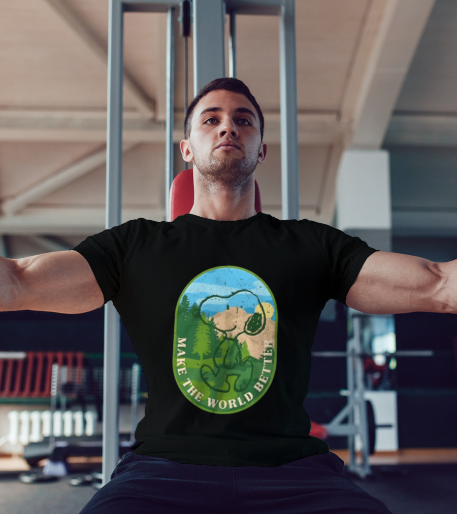 Snoopy Make The World Better Mountain Forest Retro Peanuts T-Shirt
