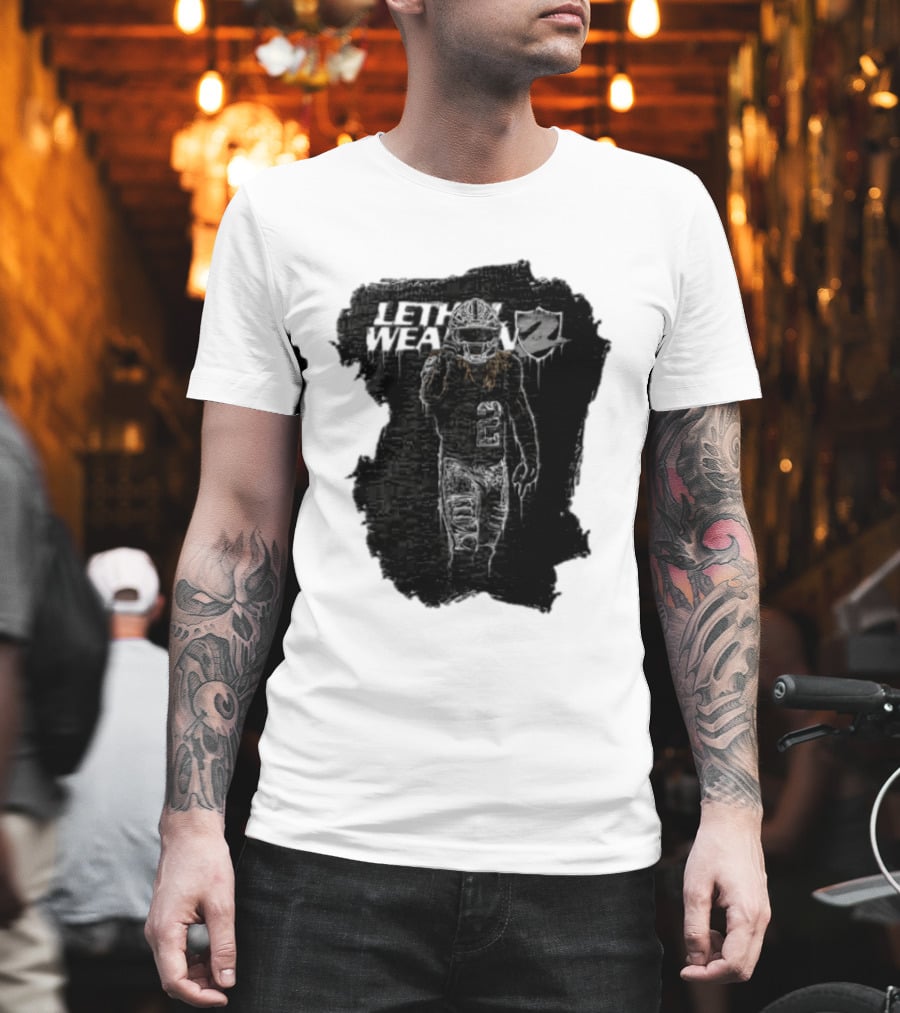 Las Vegas Raiders Davante Adams Lethal Weapon 17 Silver And Black Football T-Shirt