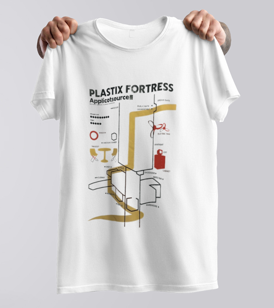 Plastix Fortress Applicotsource Dreamcore Public Data Map T-Shirt