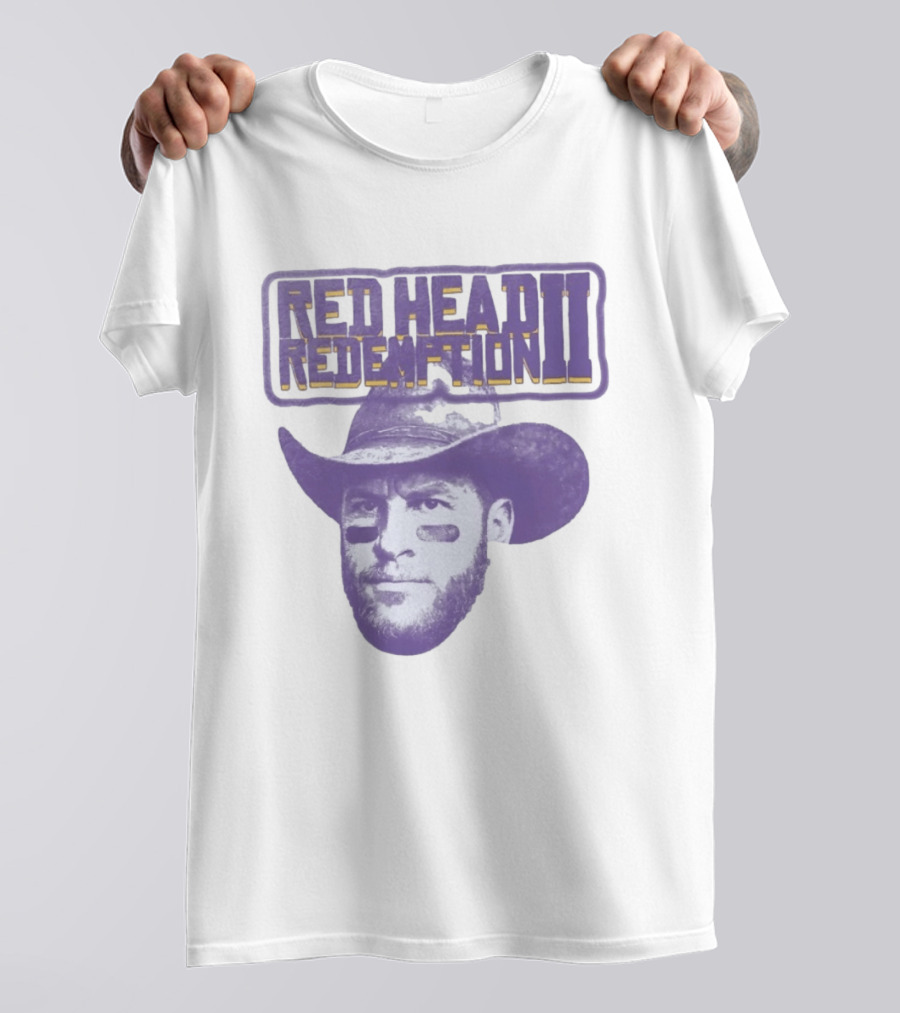 Carson Wentz Red Head Redemption II Cowboy Hat Face Paint T-Shirt