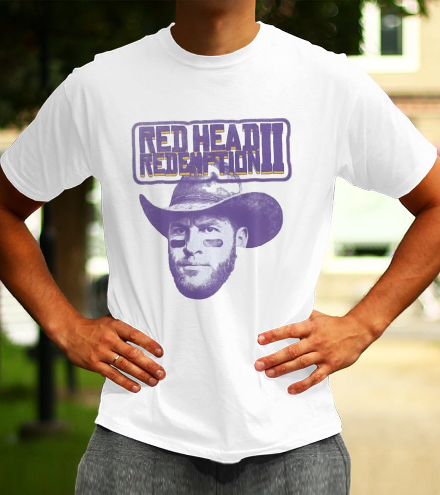 Carson Wentz Red Head Redemption II Cowboy Hat Face Paint T-Shirt