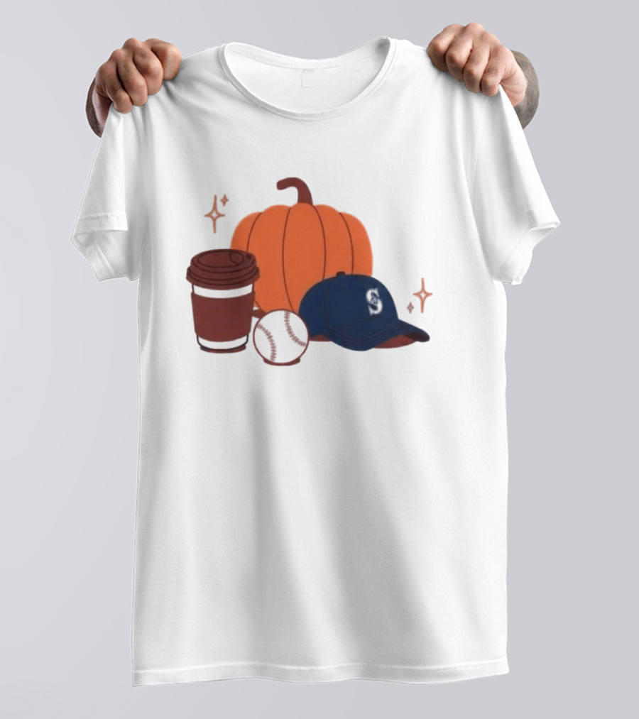 Seattle Mariners Pumpkinpalooza 2026 Coffee Baseball Cap Pumpkin T-Shirt