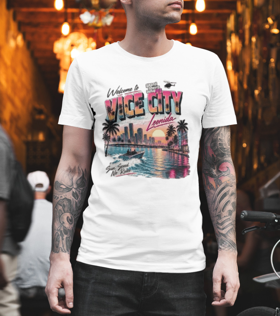 Welcome To Vice City GTA VI Sun Speed No Rules Leonida T-Shirt