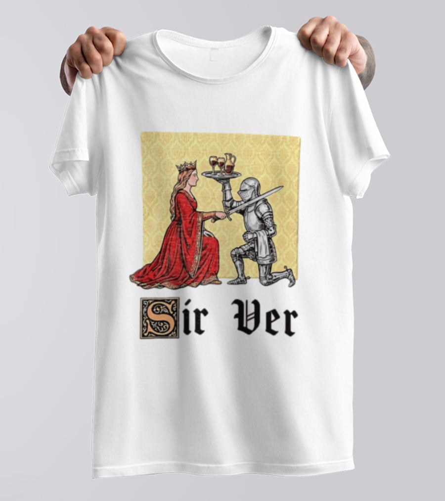 Sir Ver Knight Serving Wine To Queen Medieval Fantasy T-Shirt