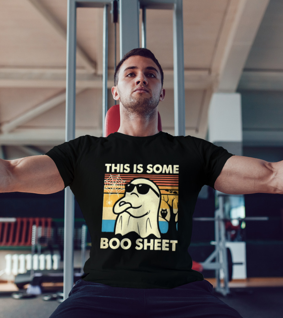 This Is Some Boo Sheet Sunset Ghost Sunglasses Tree T-Shirt