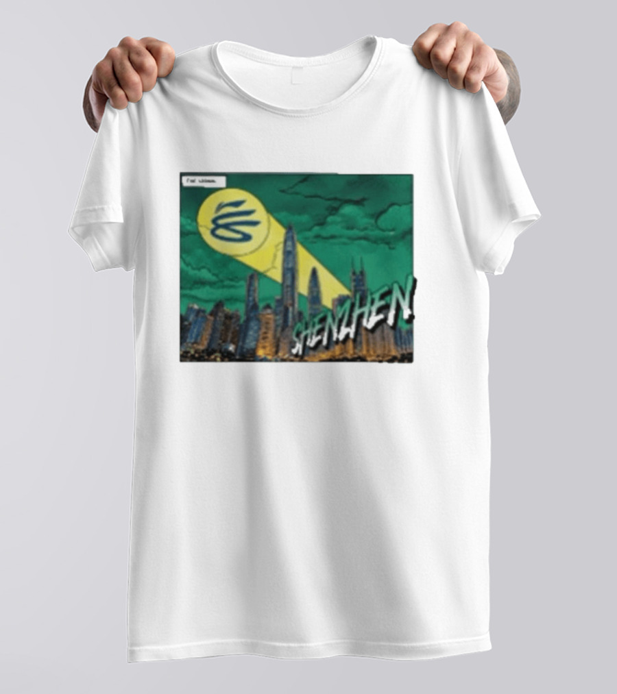 Stephen Curry Li Ning X Curry China Tour Shenzhen City Skyline Spotlight T-Shirt