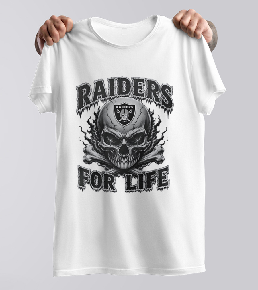 Las Vegas Raiders Skull Raiders For Life T-Shirt