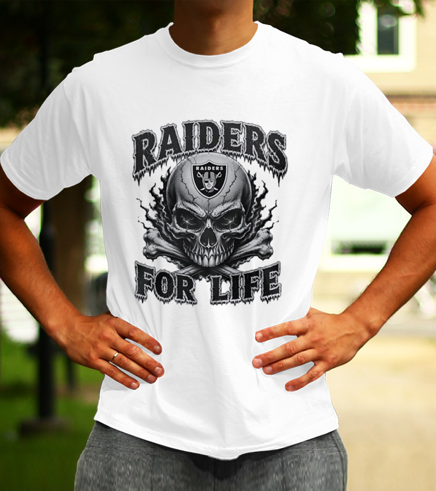 Las Vegas Raiders Skull Raiders For Life T-Shirt
