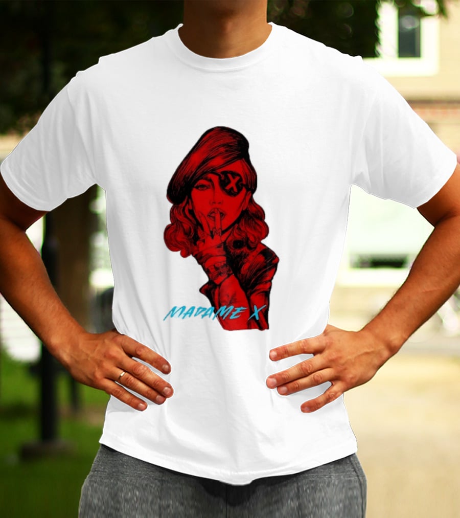 Madonna Madame X Beret Eye Patch Pop Music T-Shirt