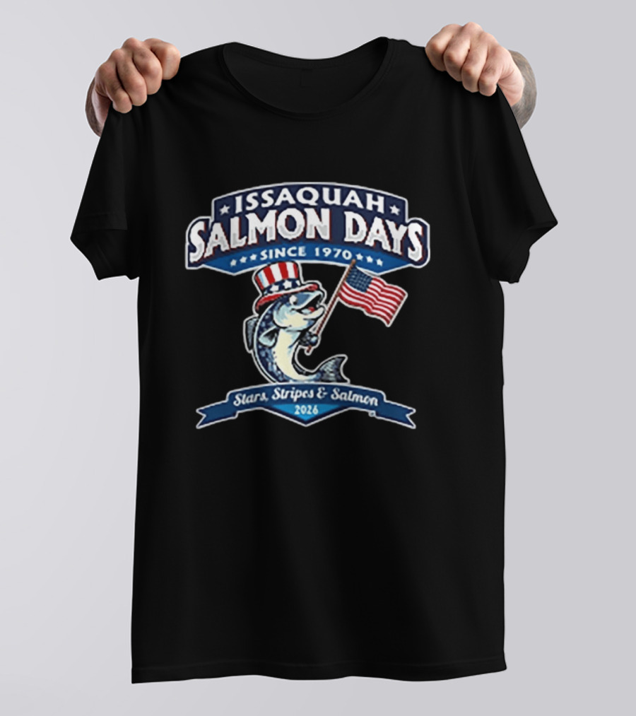Issaquah Salmon Days 2026 Stars Stripes & Salmon Since 1970 Event T-Shirt