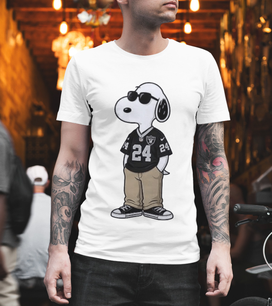Las Vegas Raiders Peanuts Snoopy 24 Jersey Season Opener T-Shirt