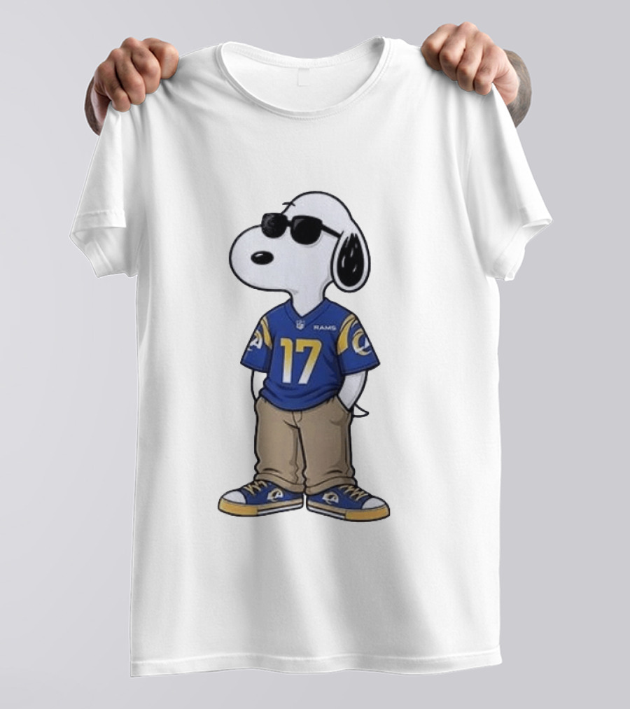 Los Angeles Rams Peanuts Snoopy Cool Style Collaboration Start Of The Season T-Shirt