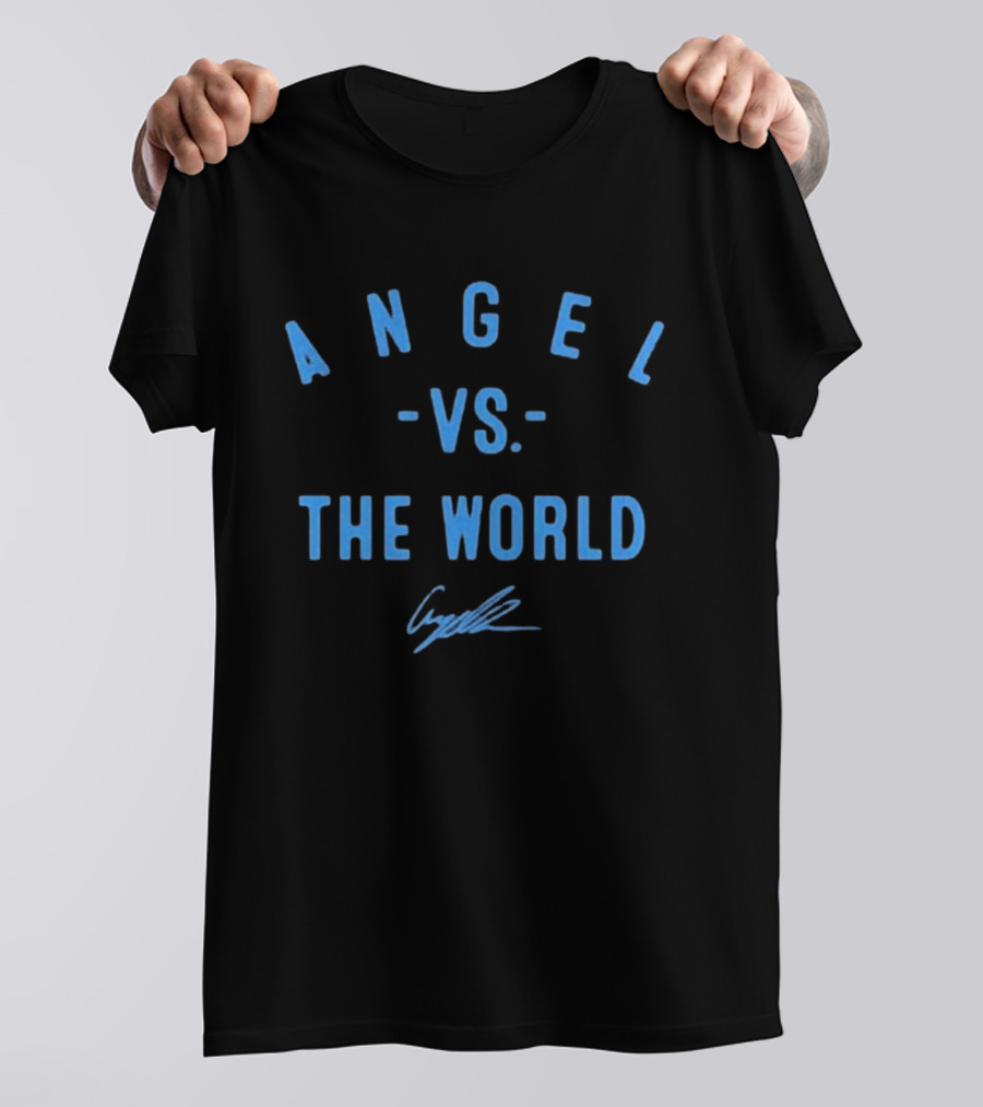 Angel Vs The World Cursive Signature T-Shirt
