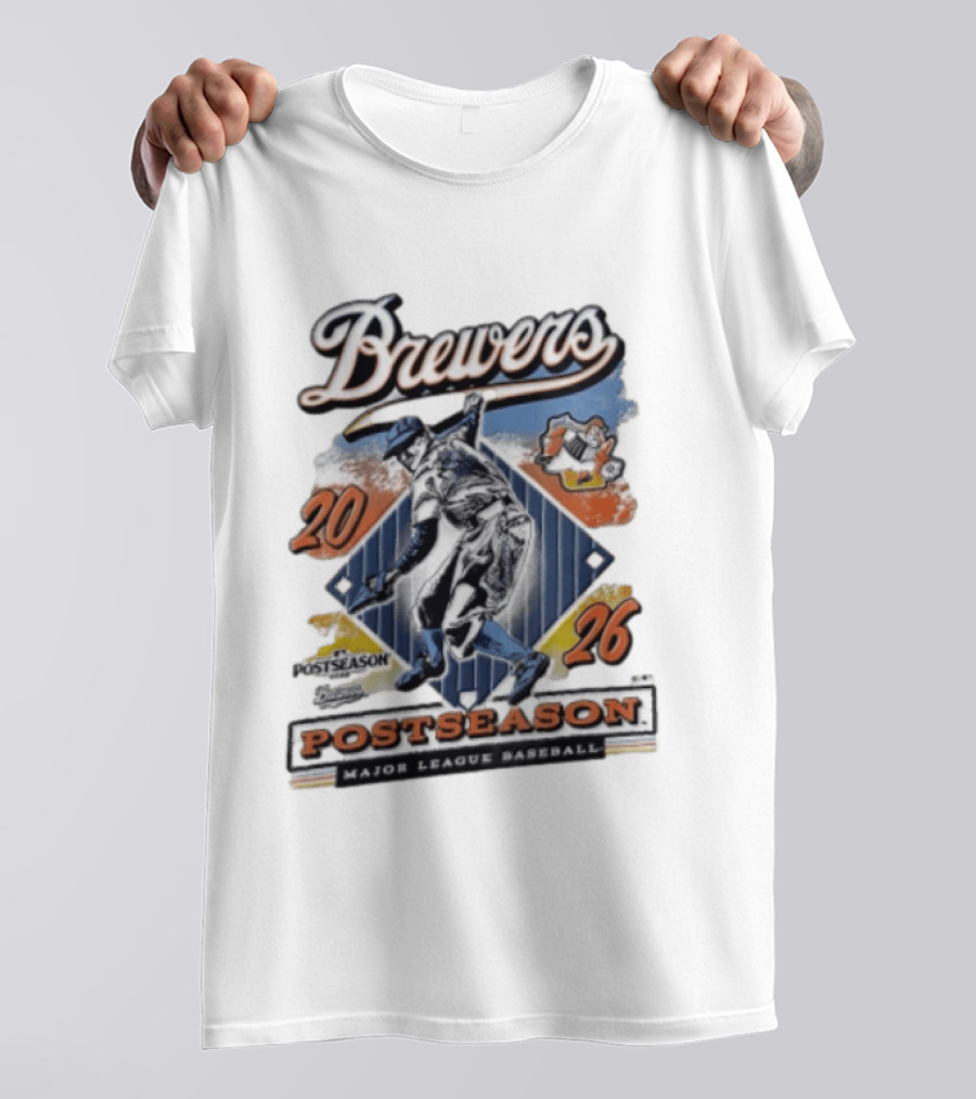 Brewers 2026 Postseason Major League Baseball Players Fielding T-Shirt