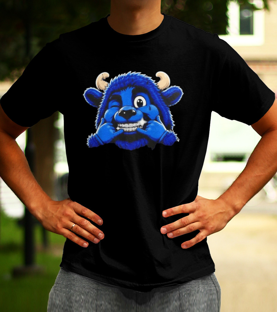 Buffalo Bills Billy Thuggin Character With Blue Buffalo Mascot And Braces T-Shirt