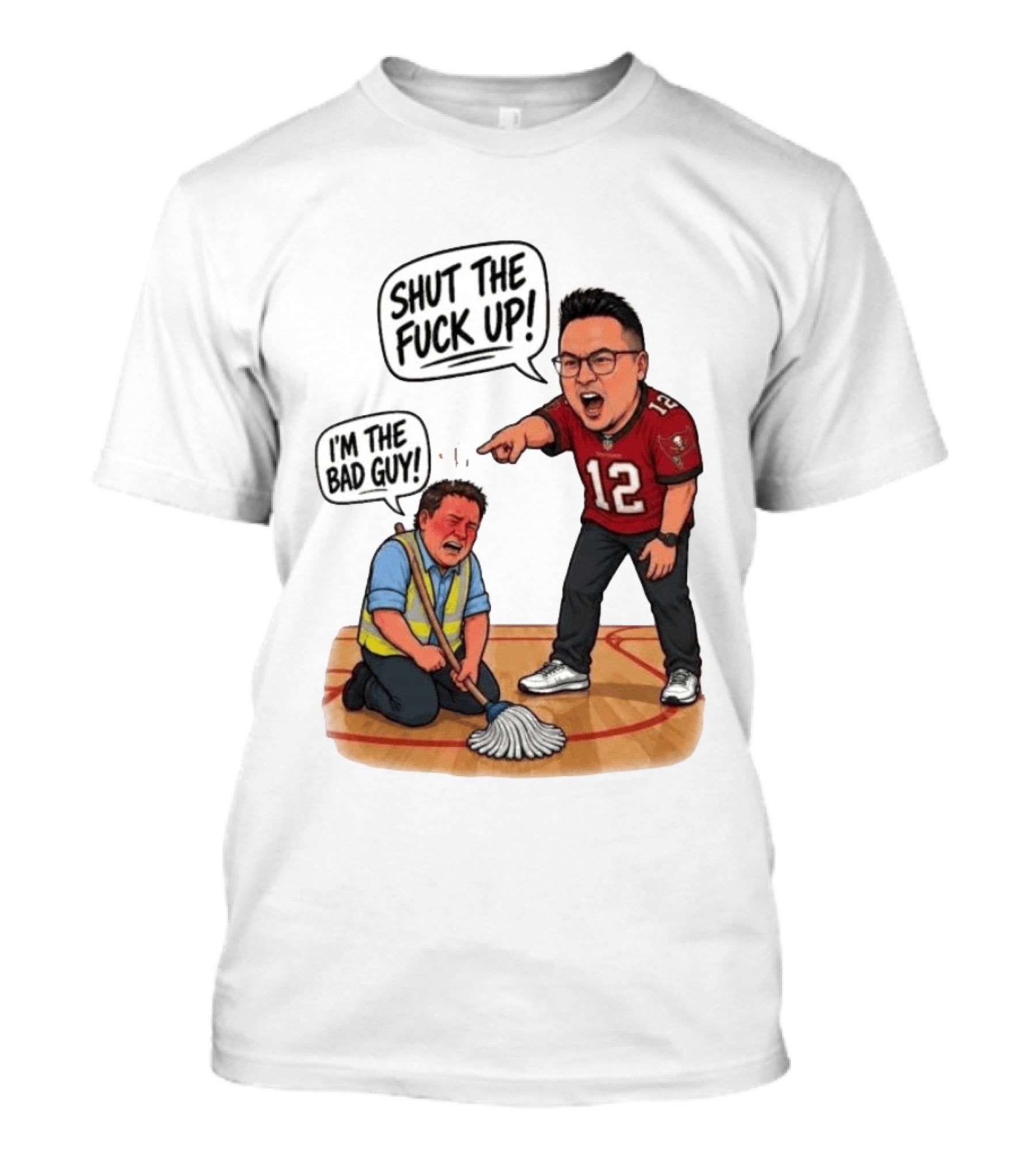 Rico Bosco Shut The Fuck Up I'm The Bad Guy 12 Red Jersey T-Shirt