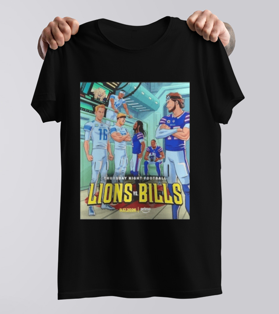 Thursday Night Football Lions Vs Bills 9.17.2026 Prime T-Shirt