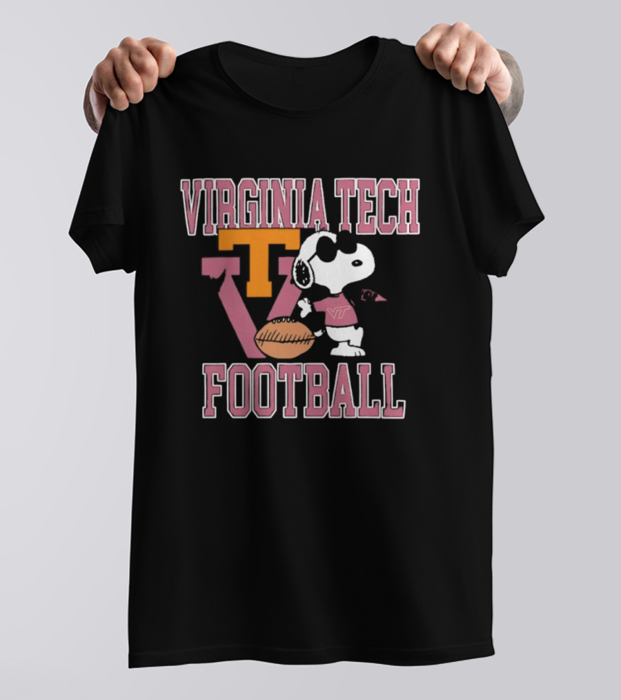 Virginia Tech Football Snoopy Let's Go Hokies T-Shirt