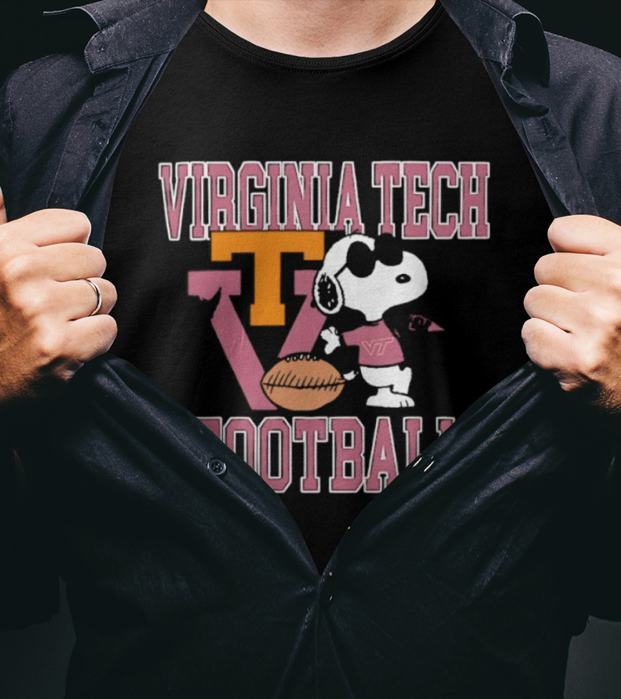 Virginia Tech Football Snoopy Let's Go Hokies T-Shirt