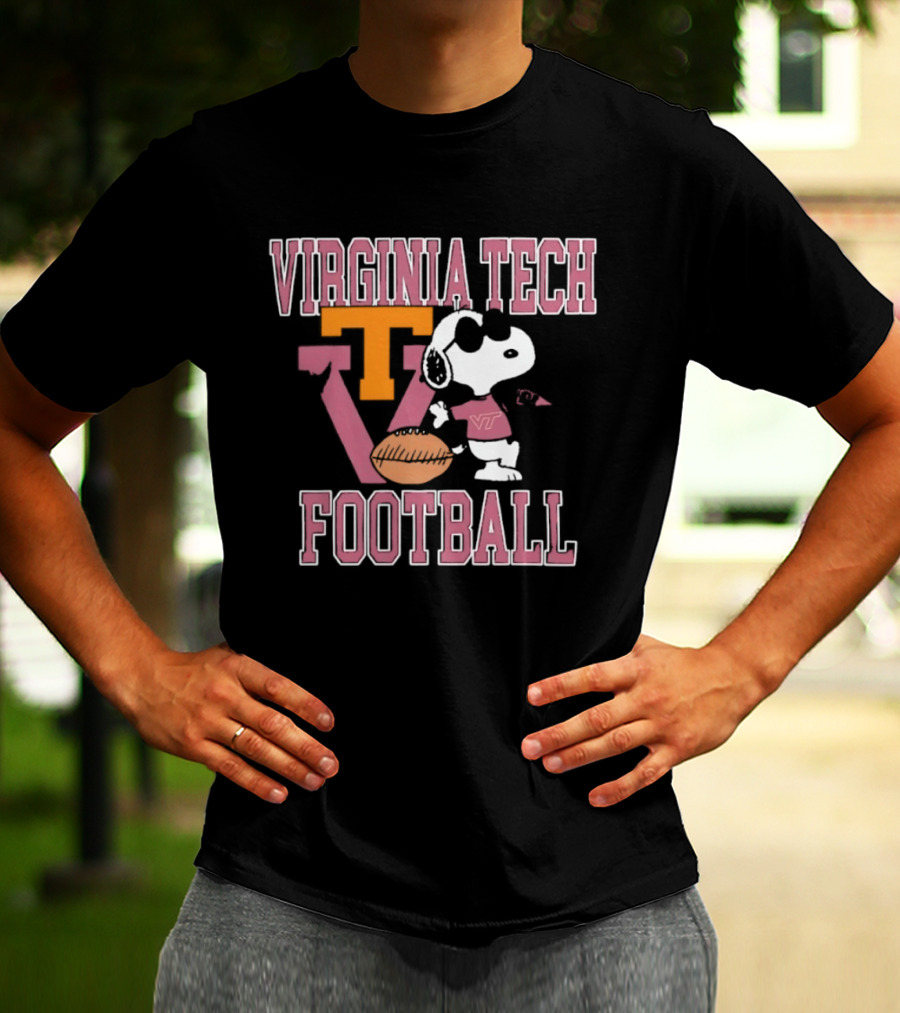 Virginia Tech Football Snoopy Let's Go Hokies T-Shirt