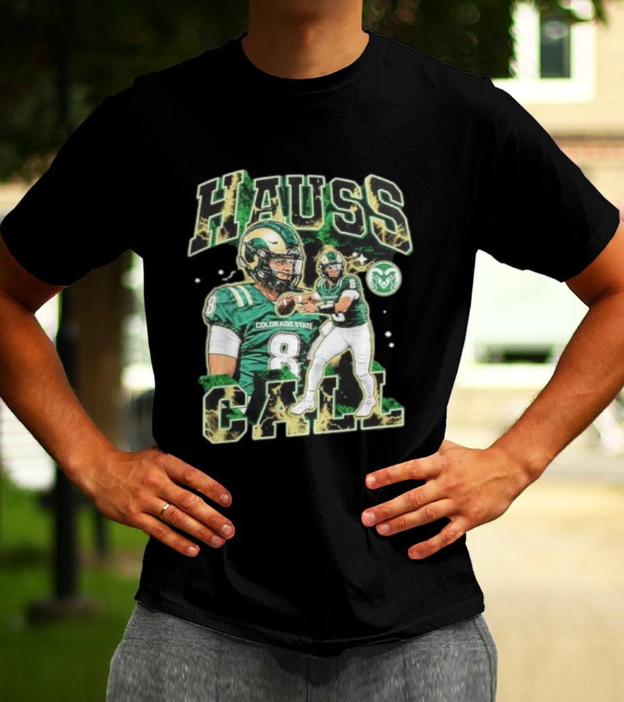 Hauss Call Colorado State Rams Number 8 Football Player Collage T-Shirt