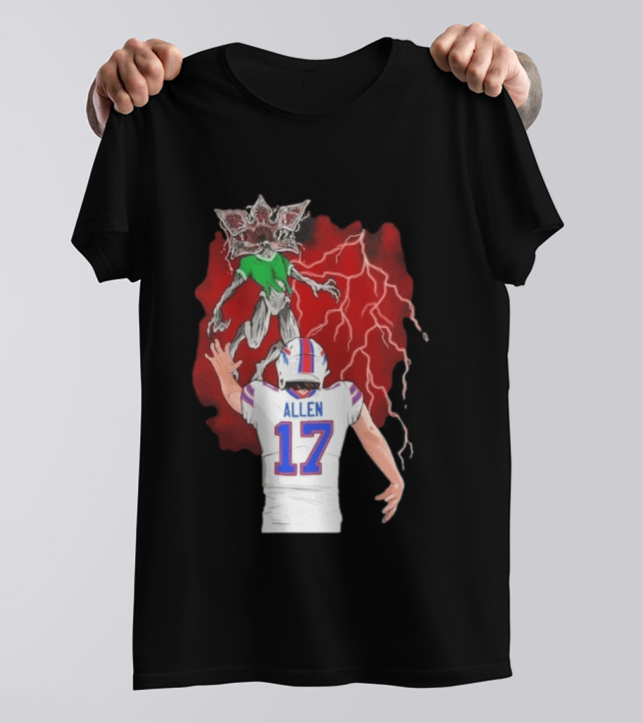 Josh Allen 17 Buffalo Bills Vs Demogorgon Stranger Things Epic T-Shirt