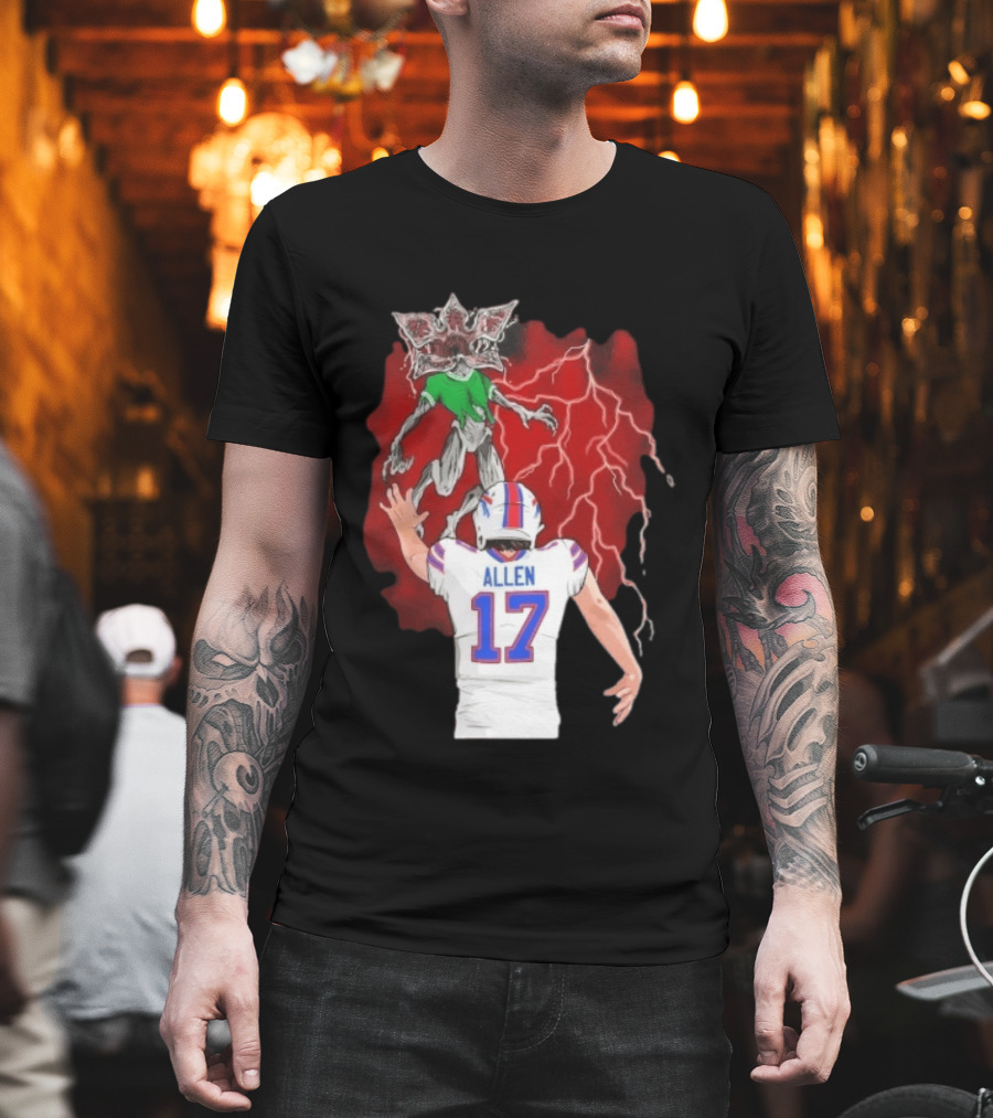 Josh Allen 17 Buffalo Bills Vs Demogorgon Stranger Things Epic T-Shirt