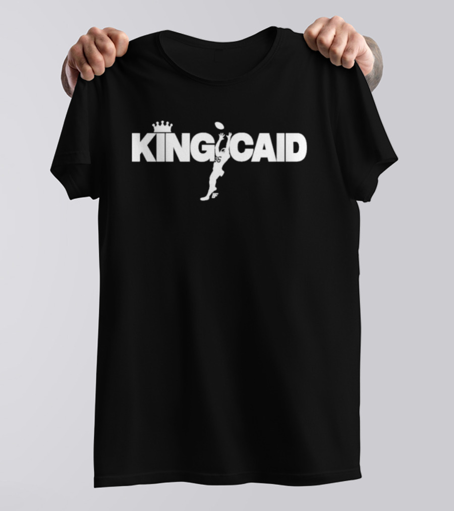 Kingcaid Football Catching Iconic Athlete Silhouette With Crown T-Shirt