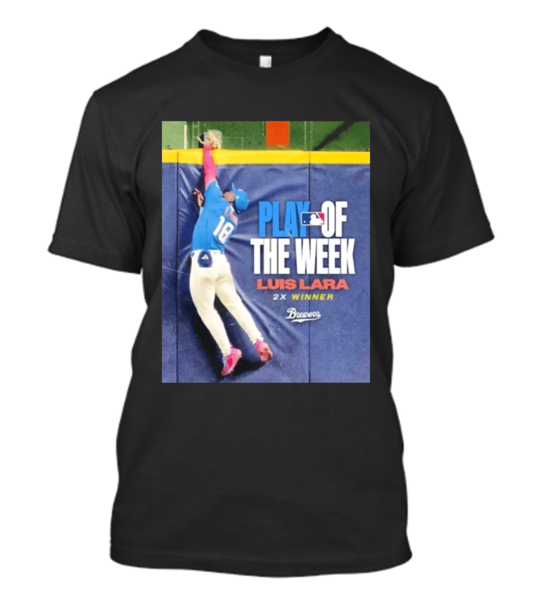 Luis Lara Play Of The Week 2x Winner Milwaukee Brewers T-Shirt