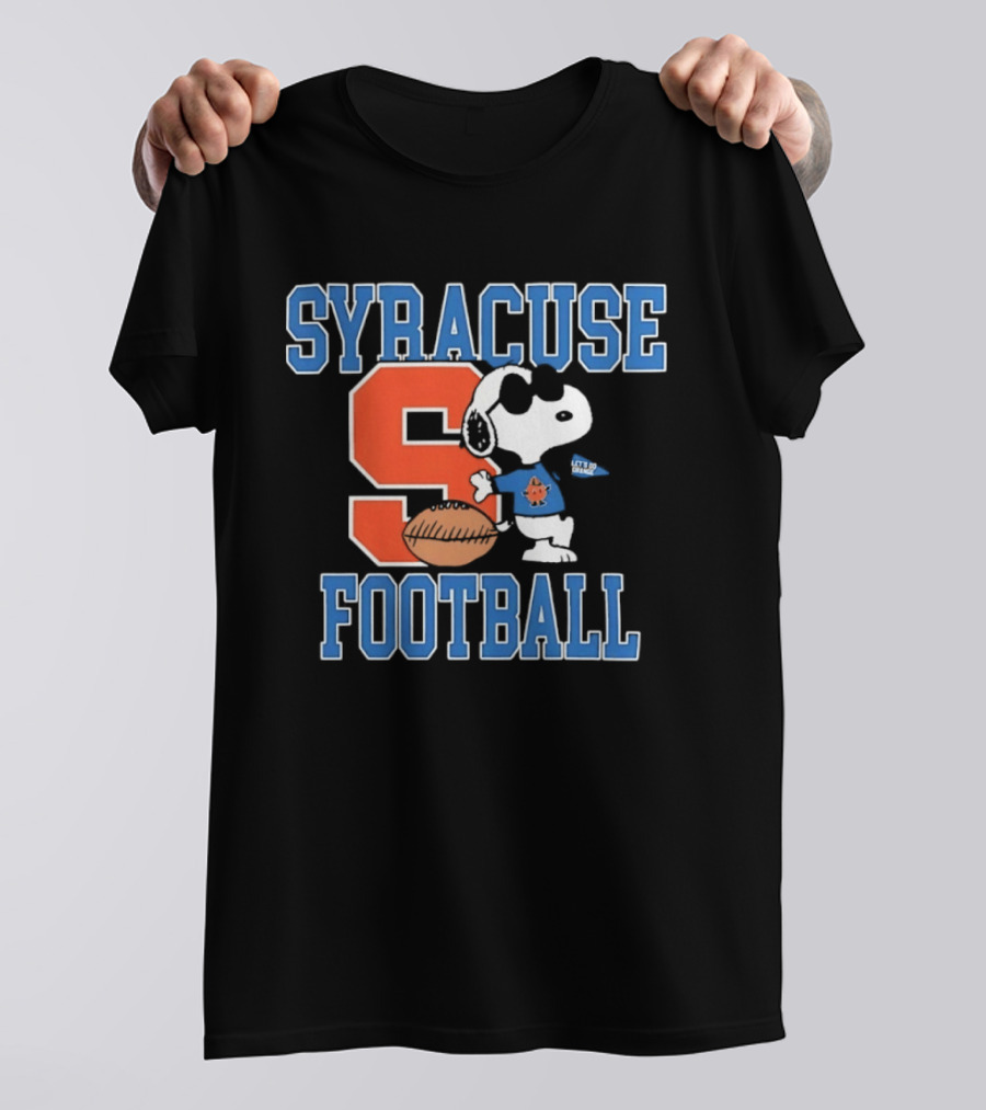Snoopy Syracuse Football Let's Go Orange Fan Gear T-Shirt