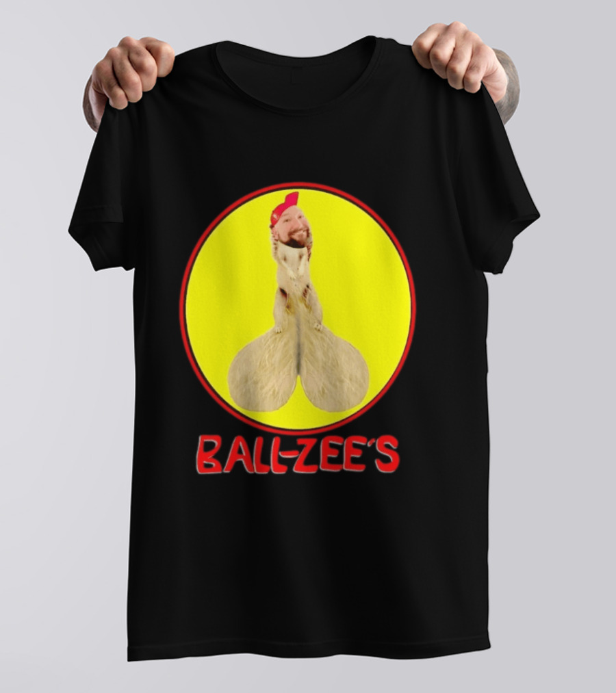 Ball Zee's Squirrel Meme Circle Red Cap T-Shirt