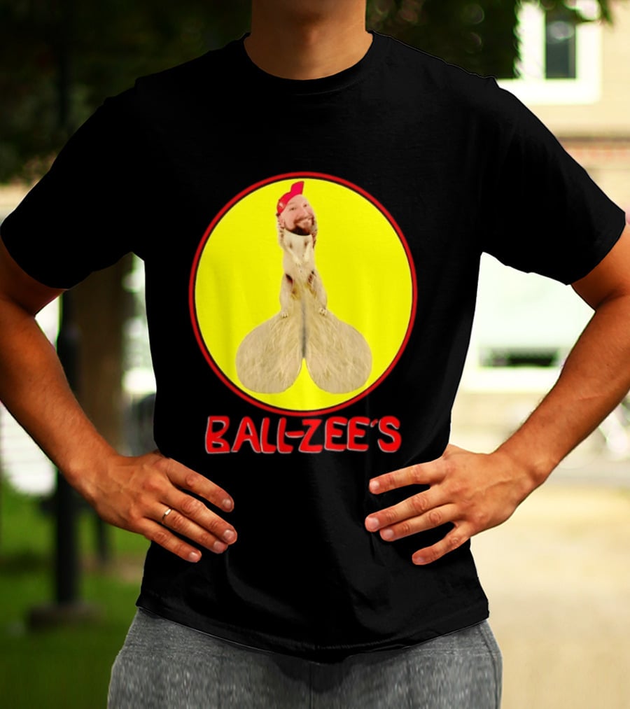 Ball Zee's Squirrel Meme Circle Red Cap T-Shirt