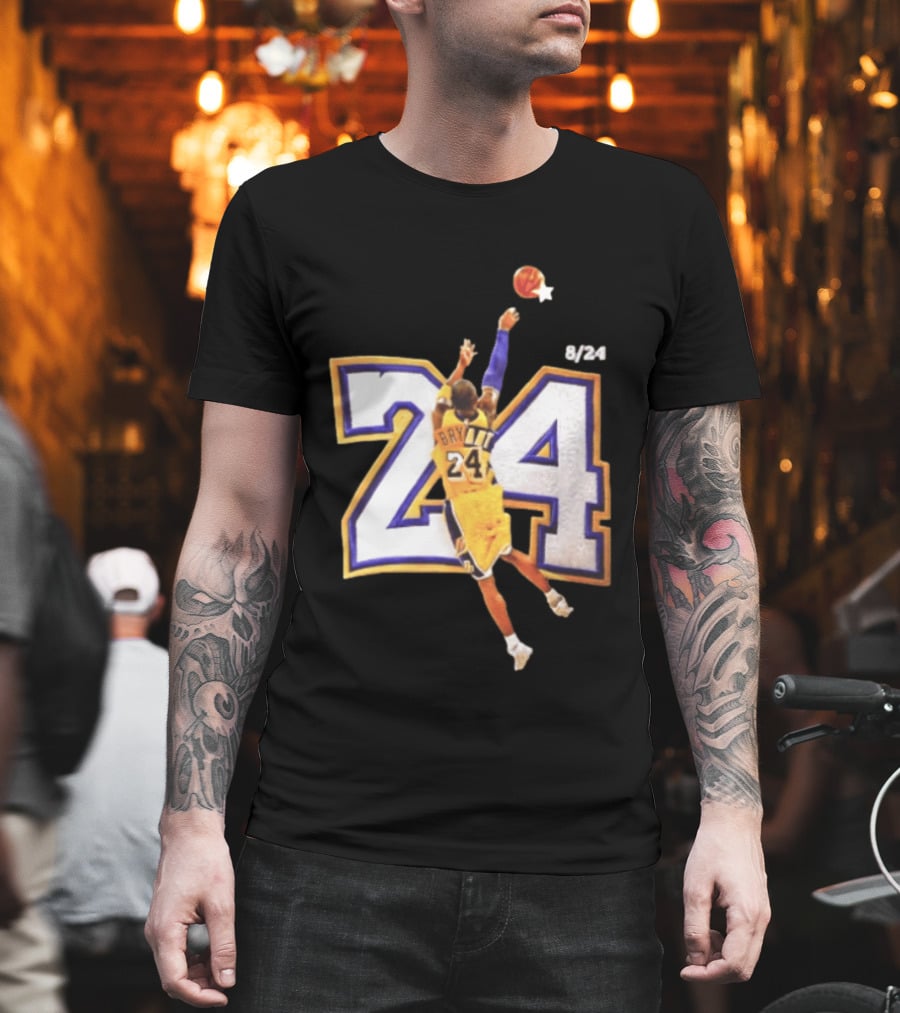 Kobe Bryant Los Angeles Lakers 8 24 Basketball Legend Jump Shot T-Shirt