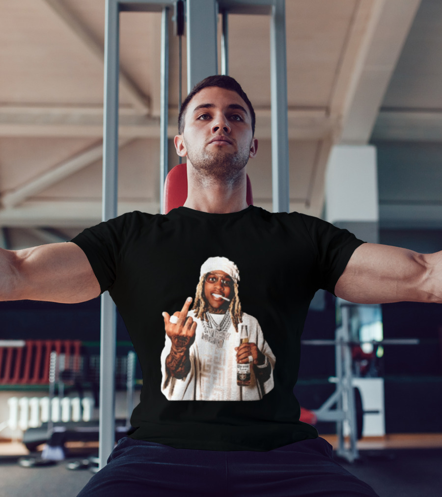 Lil Durk Only The Family Vroy Nick Corona Extra Beer Smoking Middle Finger T-Shirt