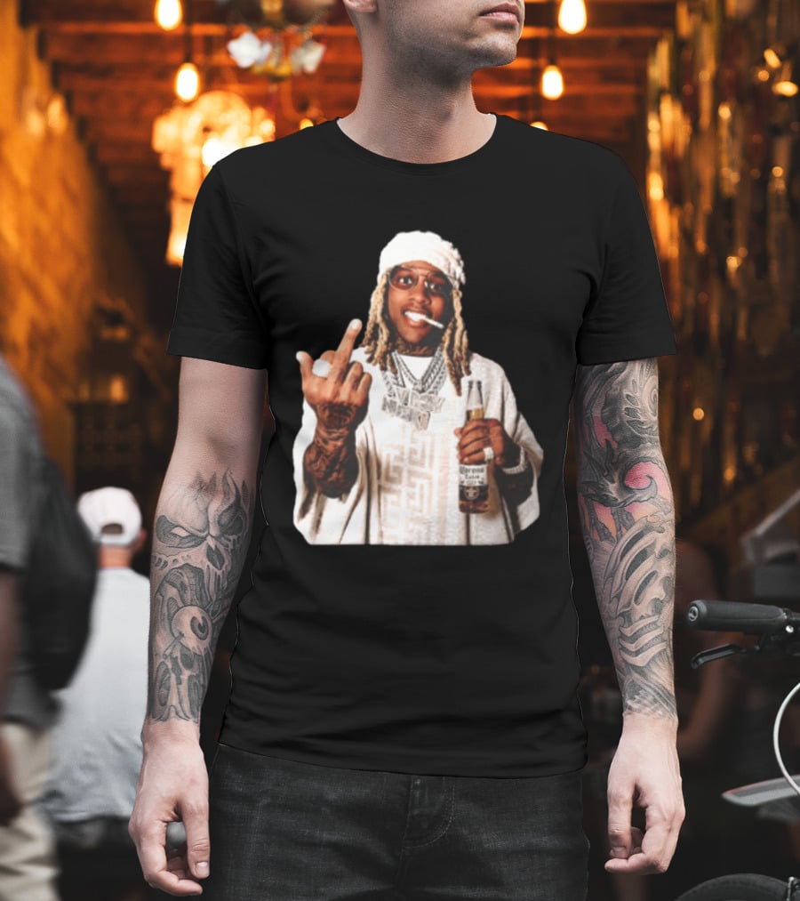 Lil Durk Only The Family Vroy Nick Corona Extra Beer Smoking Middle Finger T-Shirt