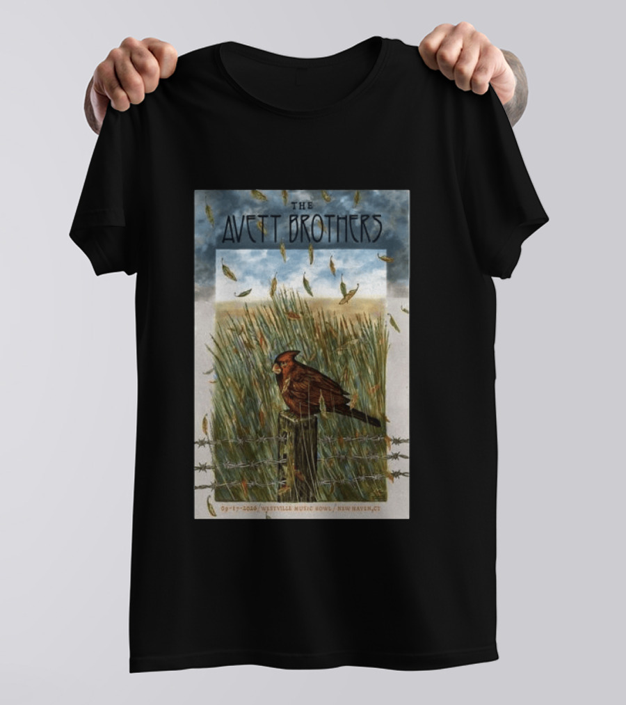 The Avett Brothers Westville Music Bowl New Haven CT Sep 17 2026 Cardinal In Field T-Shirt