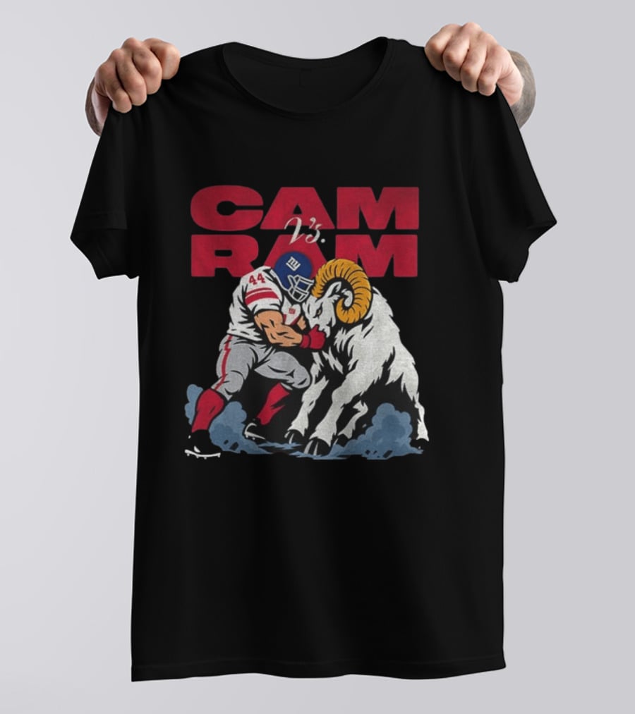 New York Giants Vs Rams Cam Ram Football Clash T-Shirt