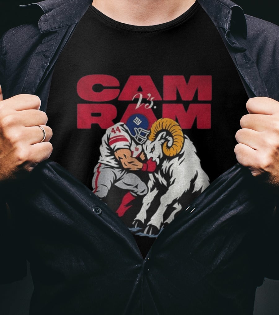 New York Giants Vs Rams Cam Ram Football Clash T-Shirt